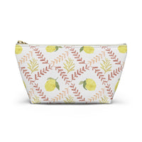 Lemon Tile Accessory Pouch w T-bottom in Pink